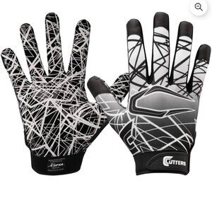 Cutters Adult Medium Game Day Football Receiver Glove with Silicone Grip - New